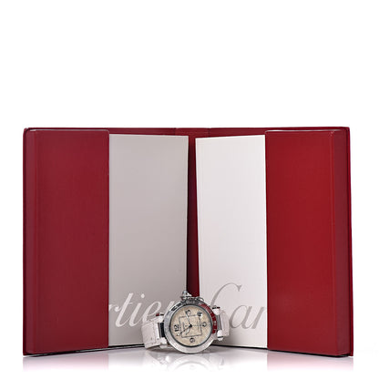 Cartier Stainless Steel Alligator Mother of Pearl 35mm Pasha C Automatic Watch 8 of 8