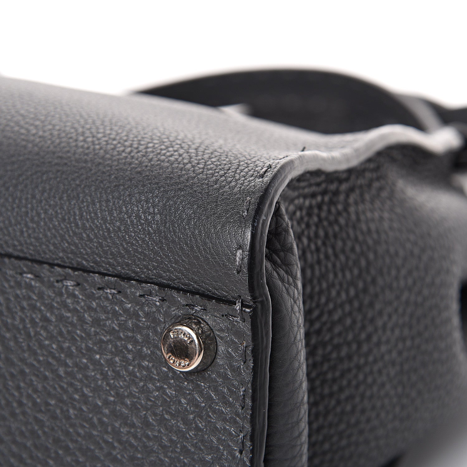 Fendi Cuoio Romano Selleria Bi-Color Medium Peekaboo Iconic Satchel Asfalto Latte 11 of 14