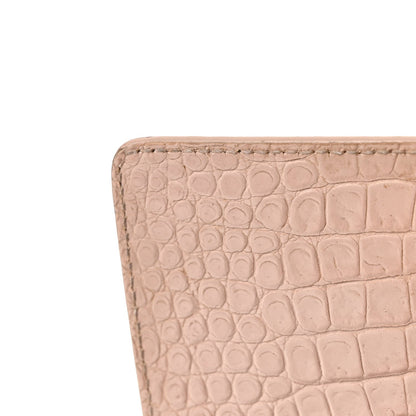Saint Laurent Calfskin Crocodile Embossed Medium Monogram Sunset Rose Antic 20 of 25