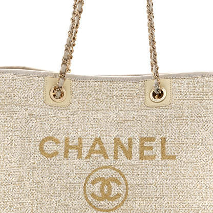 Chanel Lurex Boucle Small Deauville Tote Ivory 8 of 10
