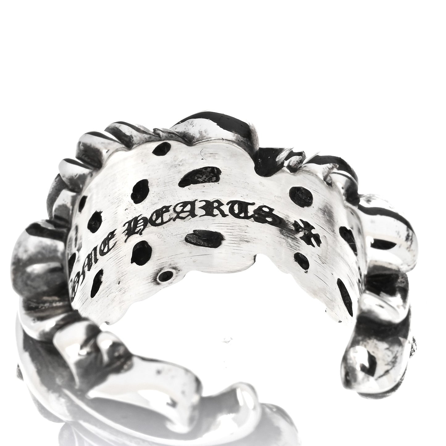 Sterling Silver Double Floral Cross Ring 56 7.75