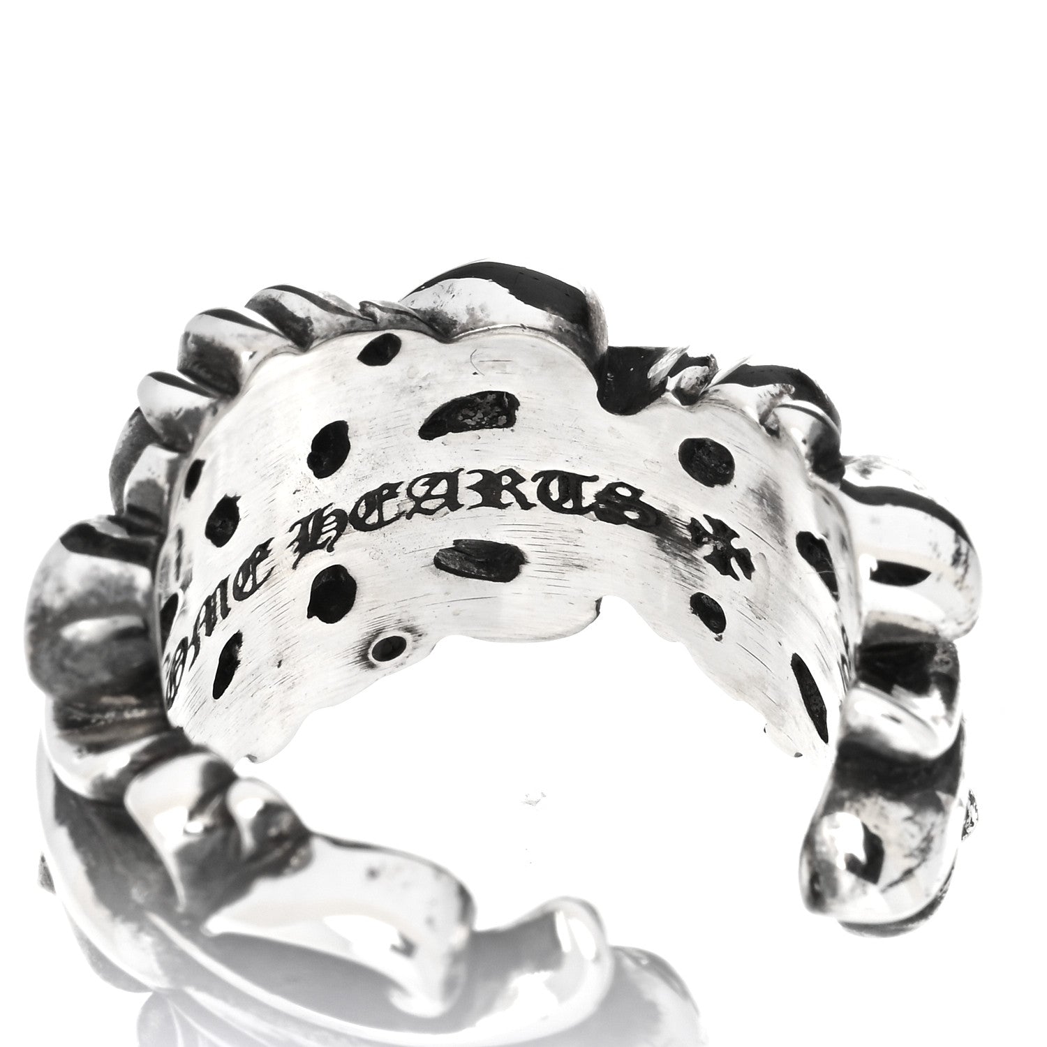 Chrome Hearts Sterling Silver Double Floral Cross Ring 56 7.75 5 of 6