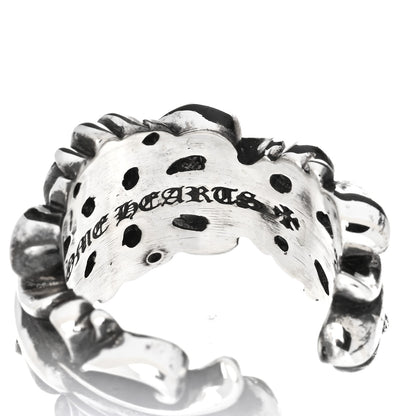 Chrome Hearts Sterling Silver Double Floral Cross Ring 56 7.75 5 of 6