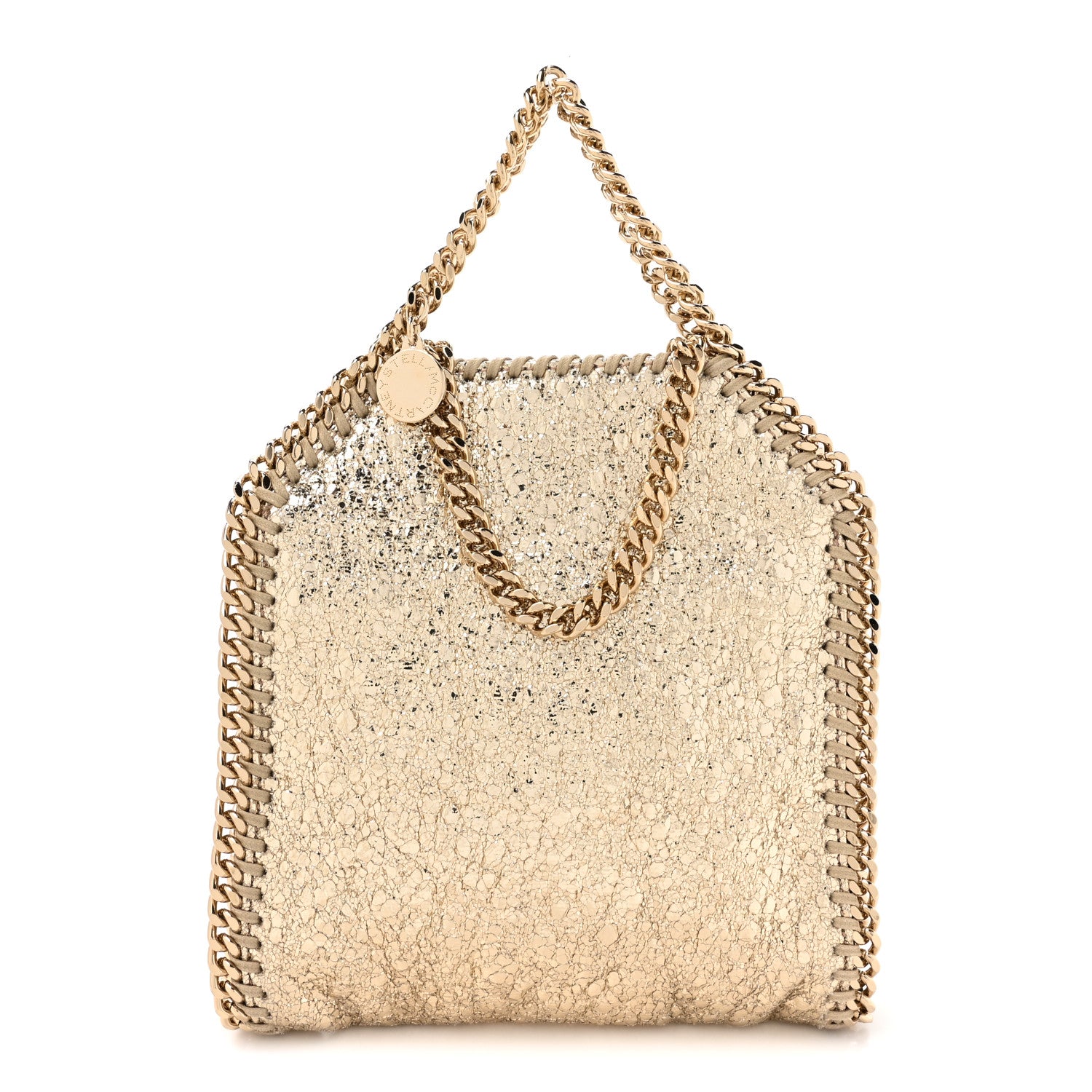 Stella McCartney Metallic Crackle Tiny Falabella Tote Gold 1 of 9