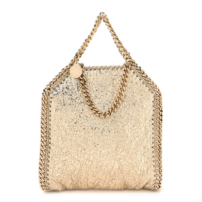 Stella McCartney Metallic Crackle Tiny Falabella Tote Gold 1 of 9