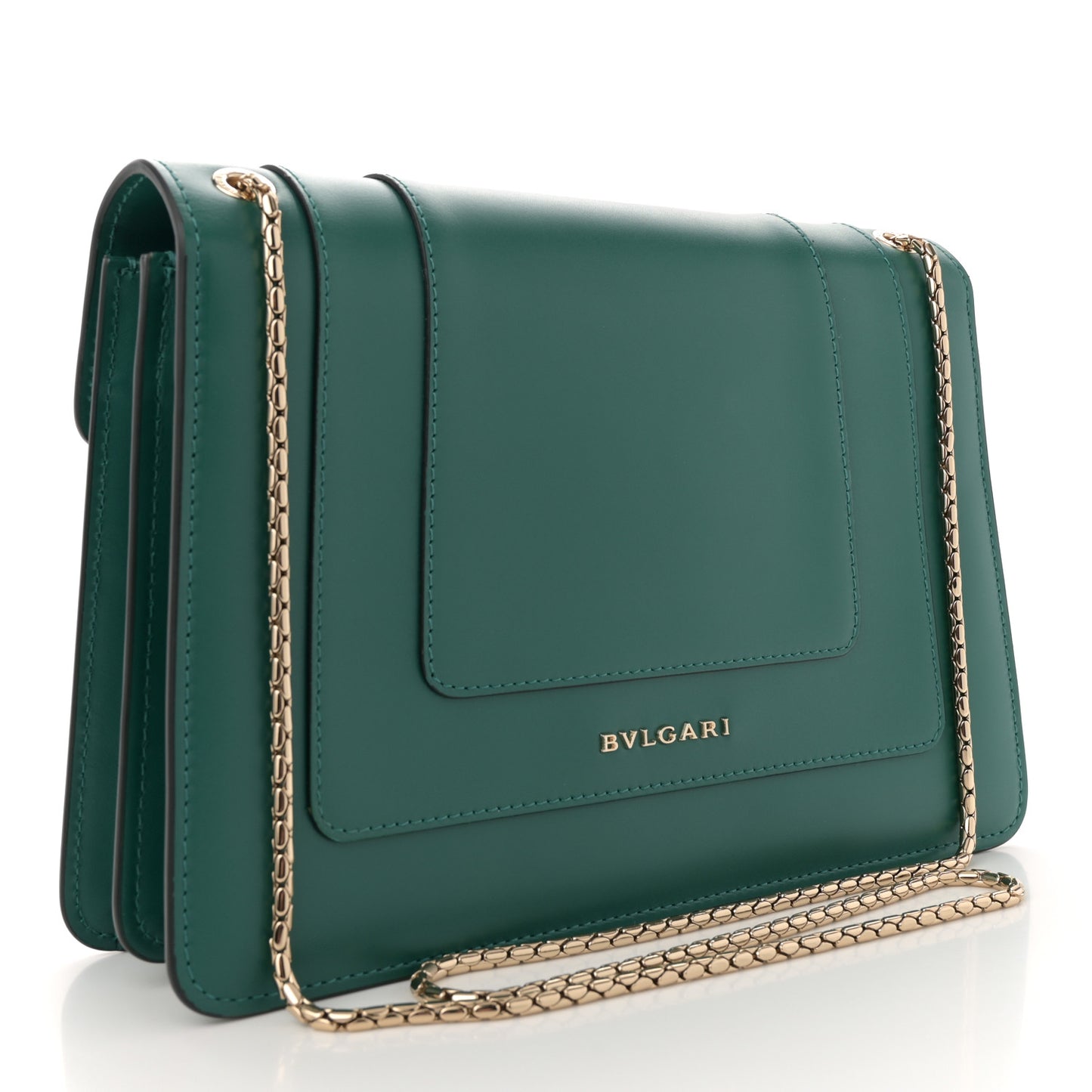 Calfskin Serpenti Forever Snake Strap Crossbody Bag Emerald Green