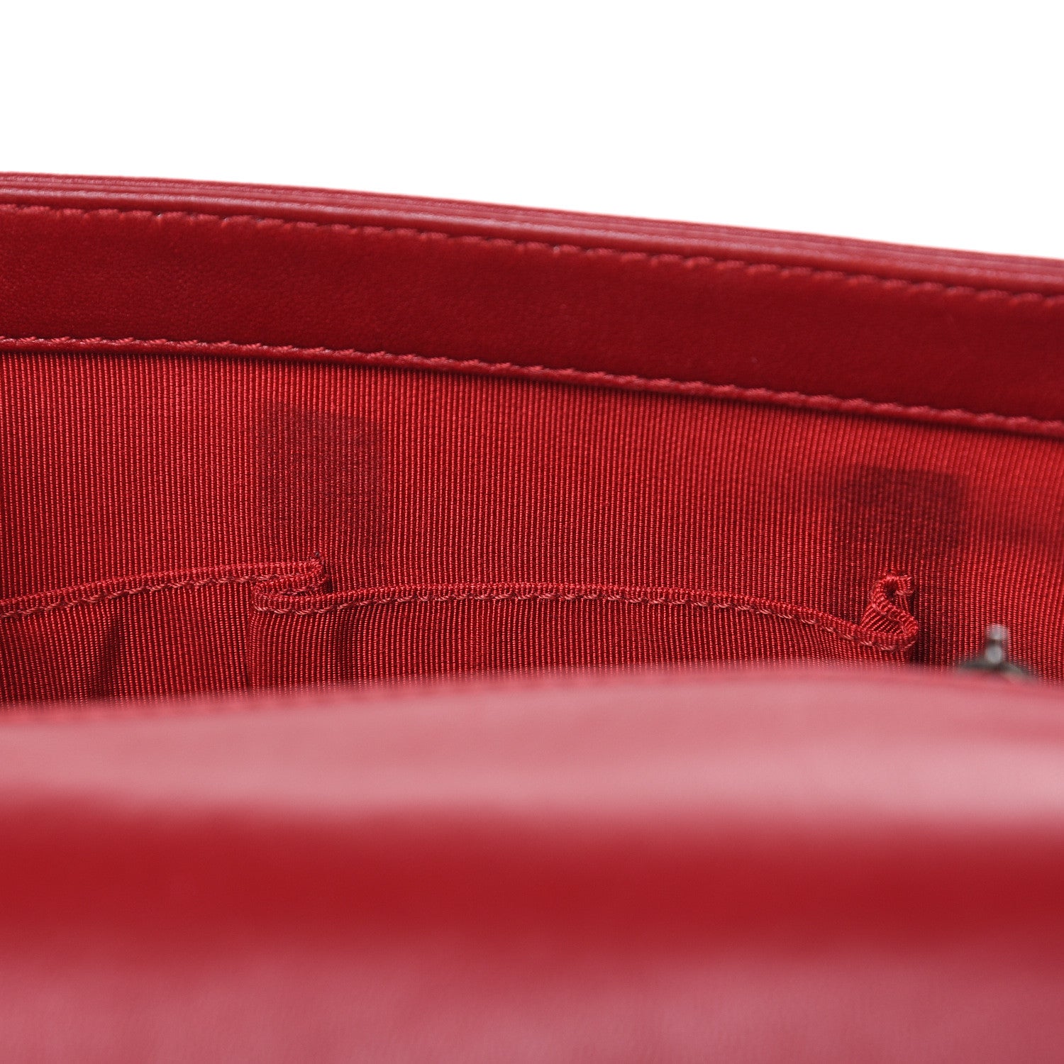 Chanel Lambskin Quilted Large Boy Flap Black Red 16 of 17