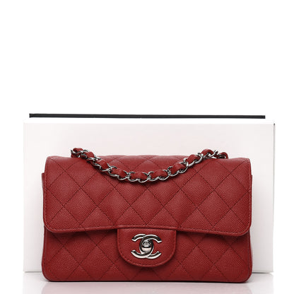 Chanel Caviar Quilted Mini Rectangular Flap Red 8 of 8
