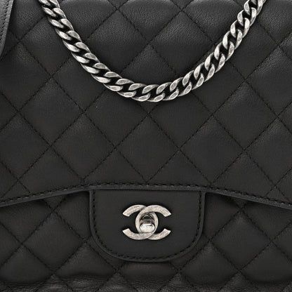 Chanel Lambskin Quilted Large Natural CC Flap Black 9 of 11