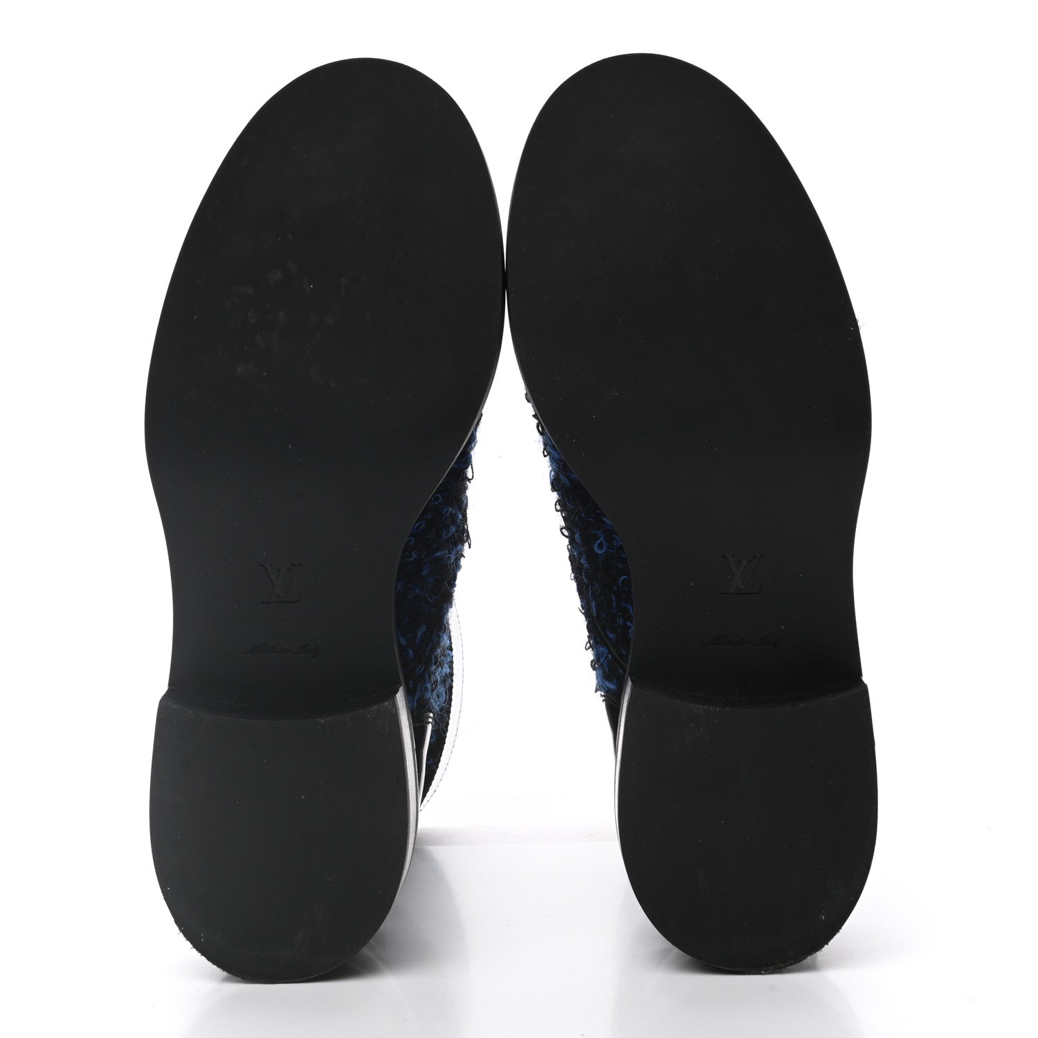 Louis Vuitton Tweed Calfskin Wonderland Ranger Boots 36 Blue Black 5 of 8