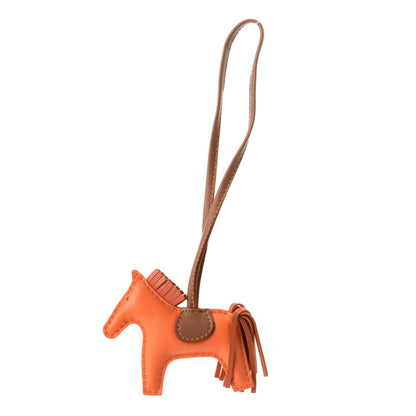 Hermes Milo Lambskin Grigri Rodeo Horse Bag Charm PM Feu Cornaline Fauve 1 of 3