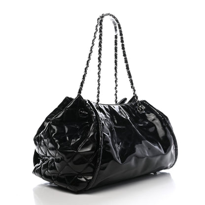 Chanel Vinyl Lipstick Ligne Accordion Tote Black 3 of 9