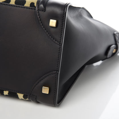 Celine Canvas Smooth Calfskin Leopard Print Mini Luggage Black 13 of 13