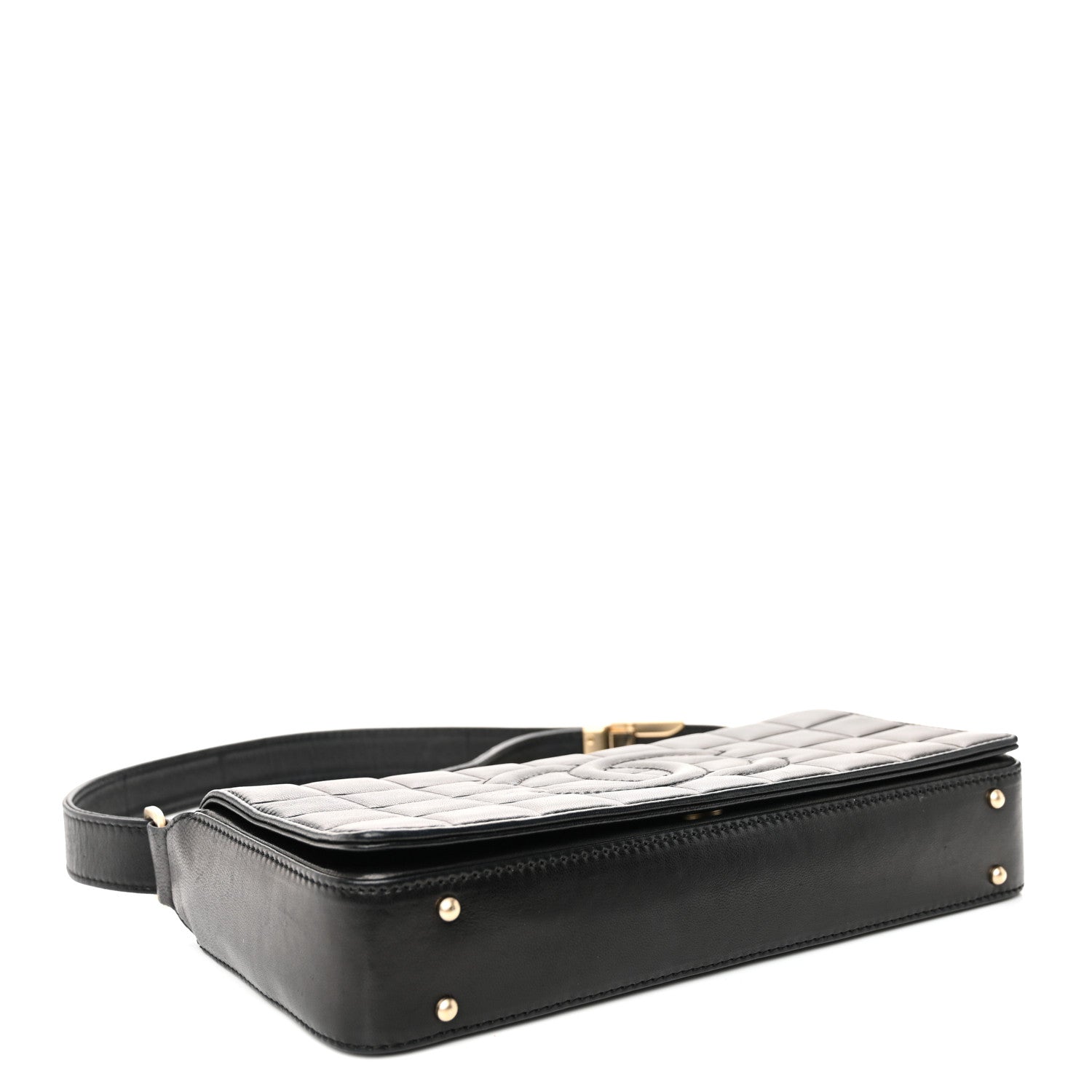 Chanel Lambskin Quilted CC Chocolate Bar Flap Black 4 of 10