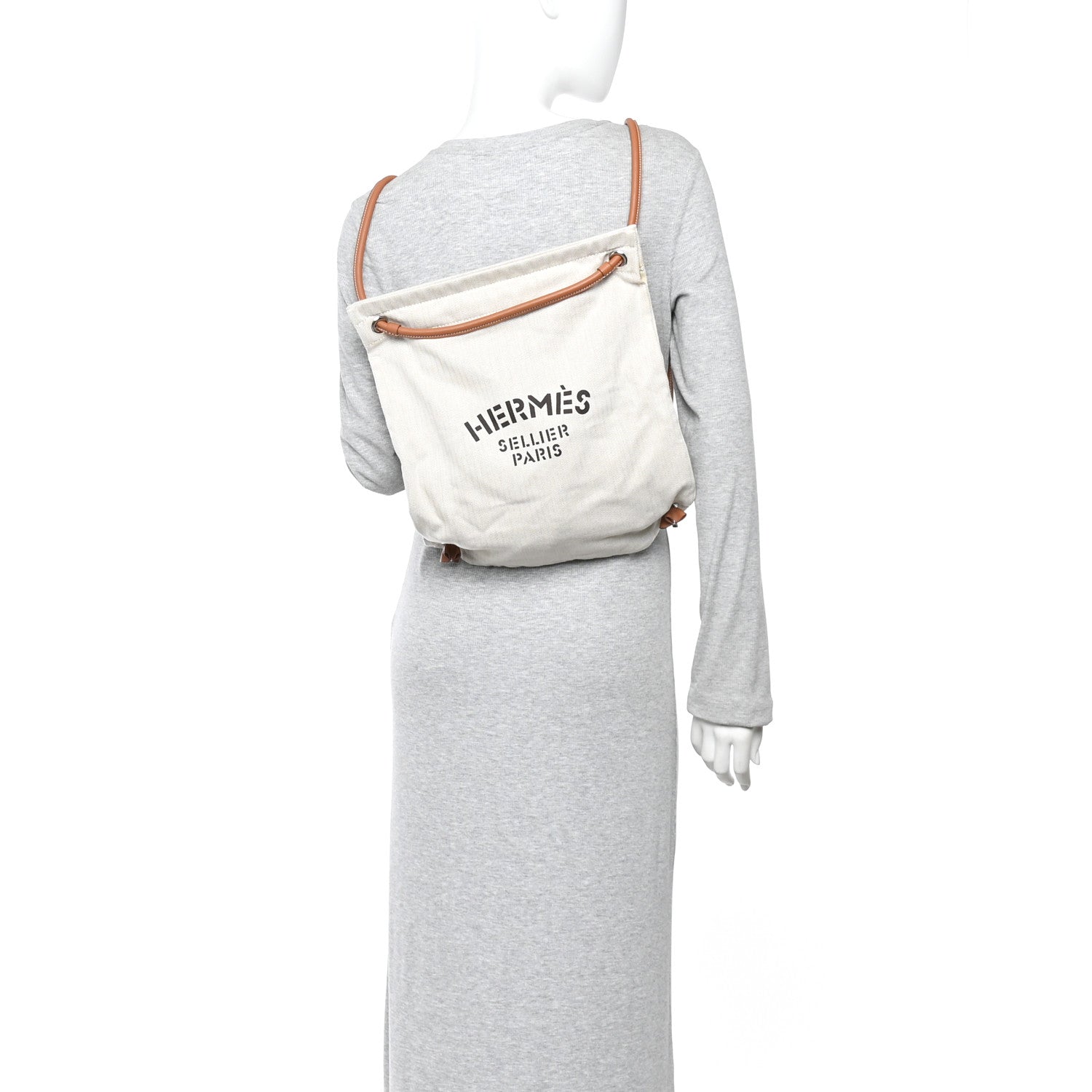 Hermes Canvas Swift Aline Grooming Bag Gold 2 of 11