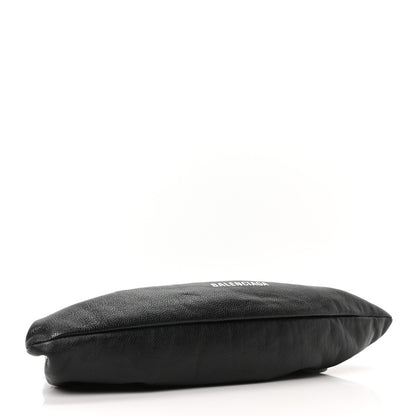 Balenciaga Grained Calfskin Logo XL Cloud Clutch Black 4 of 10