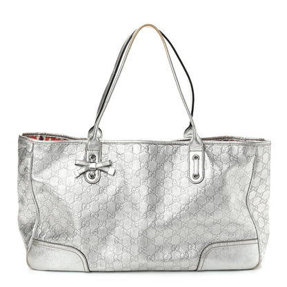 Gucci Metallic Guccissima Large Princy Tote Silver 1 of 14
