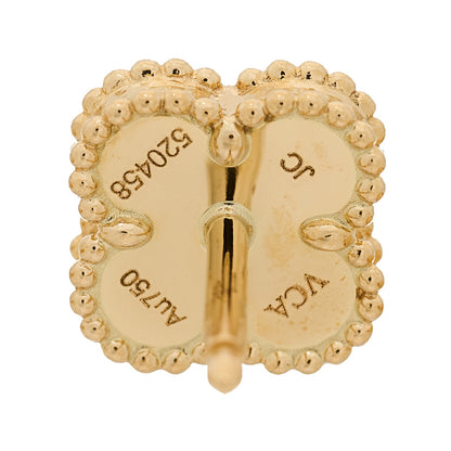 Van Cleef & Arpels 18K Yellow Gold Mother of Pearl Sweet Alhambra Earrings 4 of 5