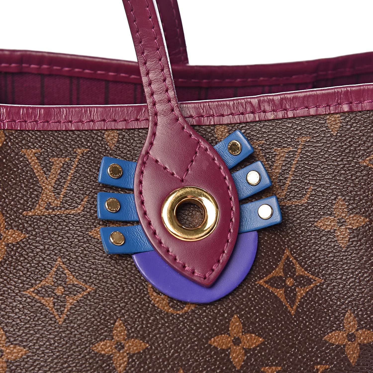 Louis Vuitton Monogram Totem Neverfull MM Magenta 9 of 11