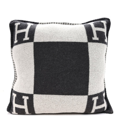 Hermes Wool Cashmere Avalon Pillow PM Ecru Gris Fonce 2 of 3
