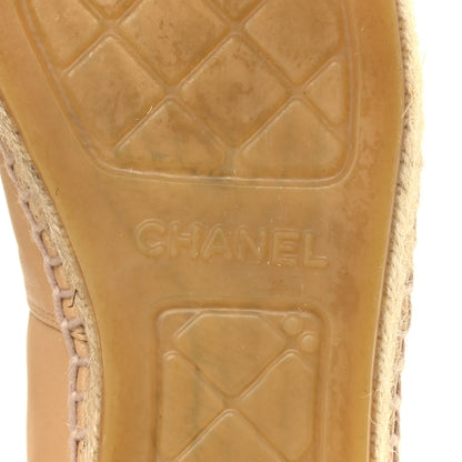 Chanel Lambskin CC Espadrilles 37 Beige Black 9 of 13