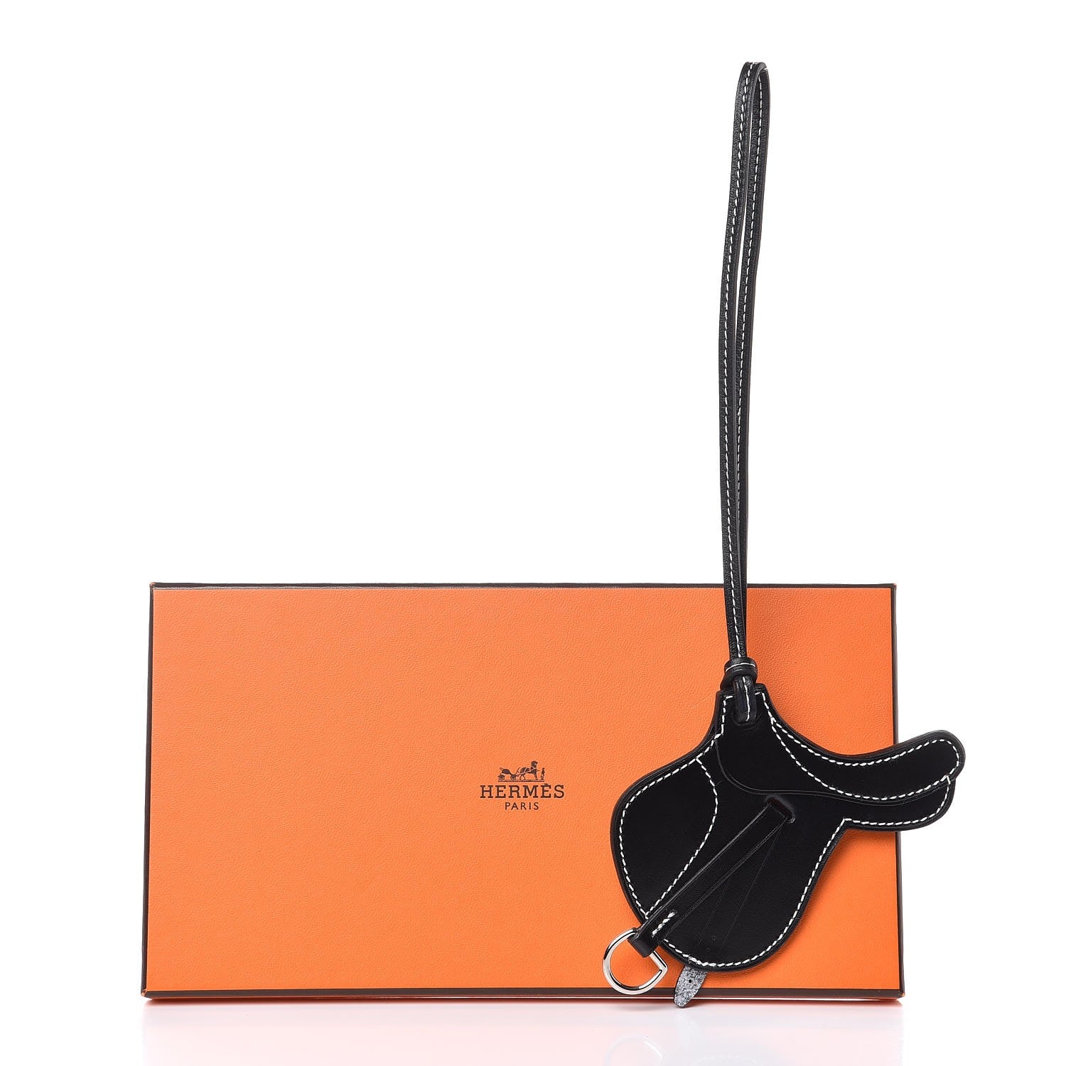Hermes Box Paddock Selle Horse Saddle Bag Charm Black 4 of 4