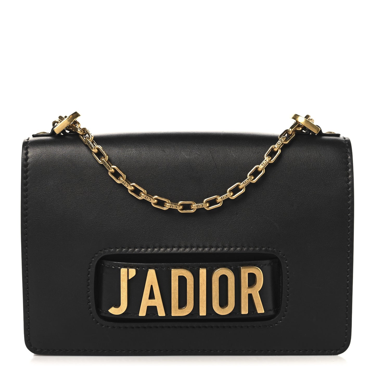 Calfskin J'Adior Chain Flap Bag Black
