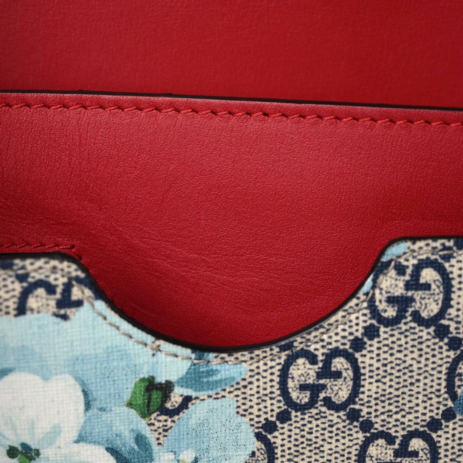 Gucci GG Supreme Monogram Blooms Chain Wallet Blue 11 of 11
