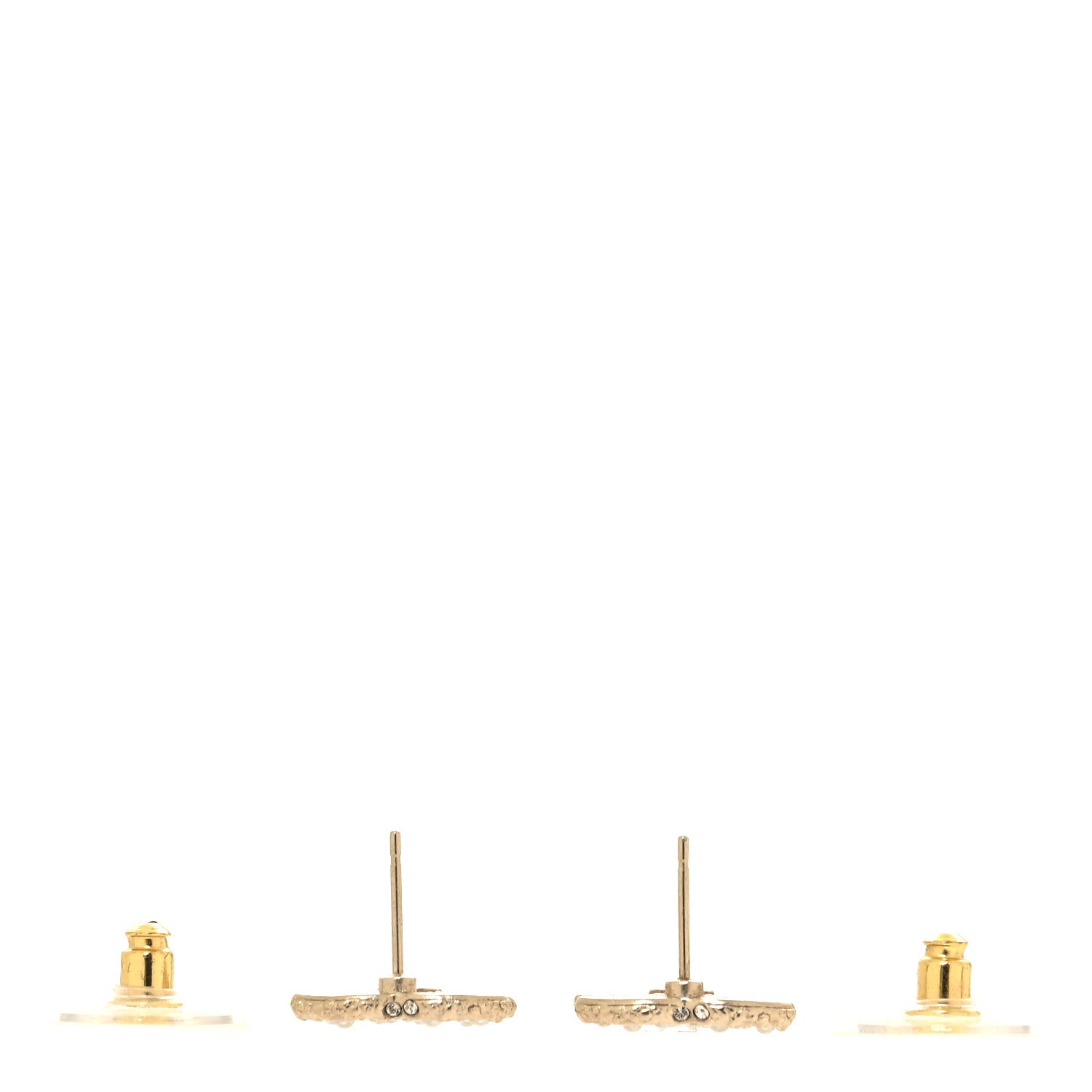 Chanel Pearl Studded CC Earrings Gold 3 of 5