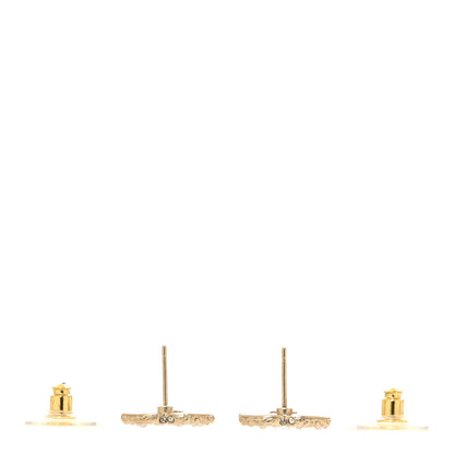 Chanel Pearl Studded CC Earrings Gold 3 of 5