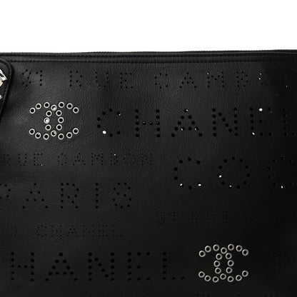 Chanel Calfskin Eyelets Clutch Black 8 of 10