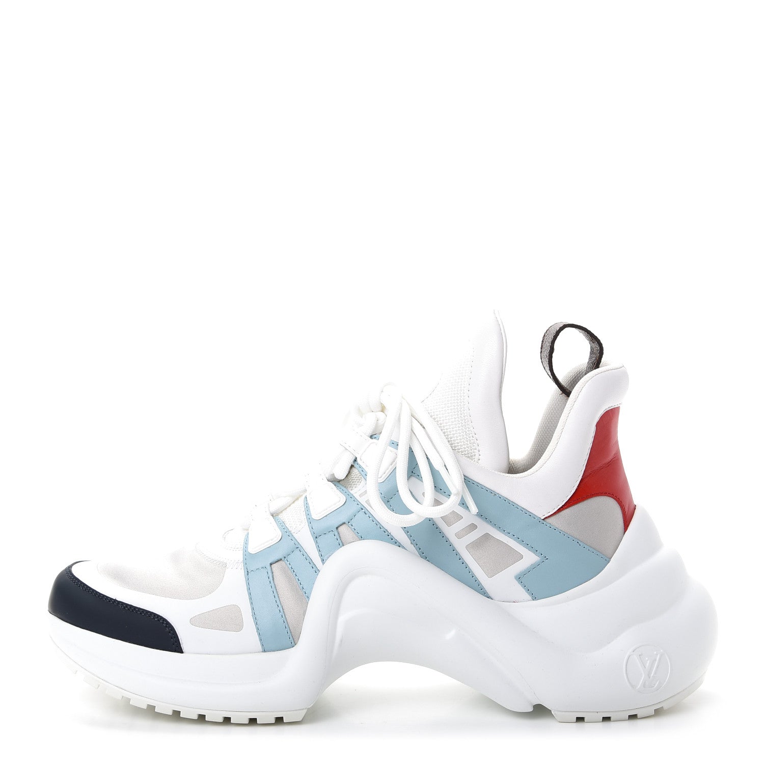 Louis Vuitton Calfskin Technical Nylon LV Archlight Sneakers 38.5 White Blue Gris 40 White Blue Gris 1 of 10