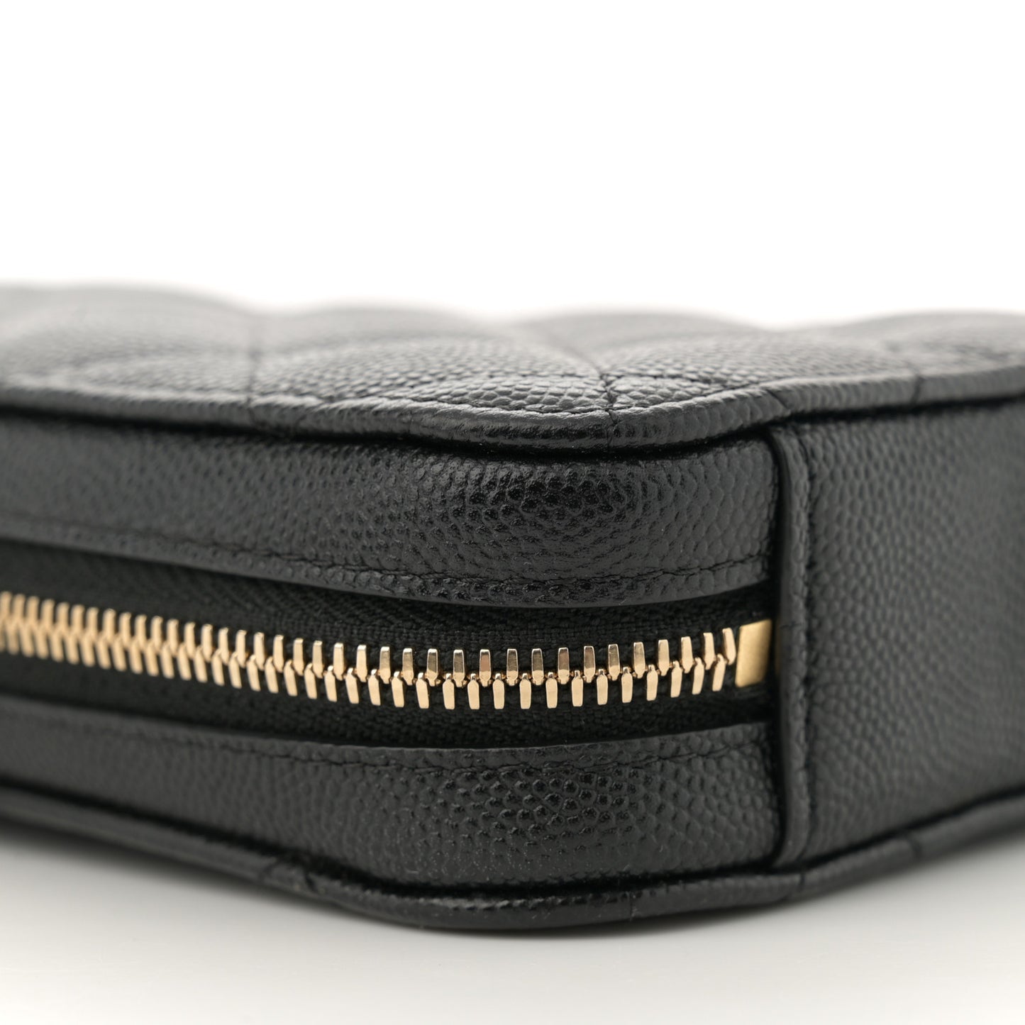 Caviar Quilted Phone Holder Wallet On Chain WOC Black