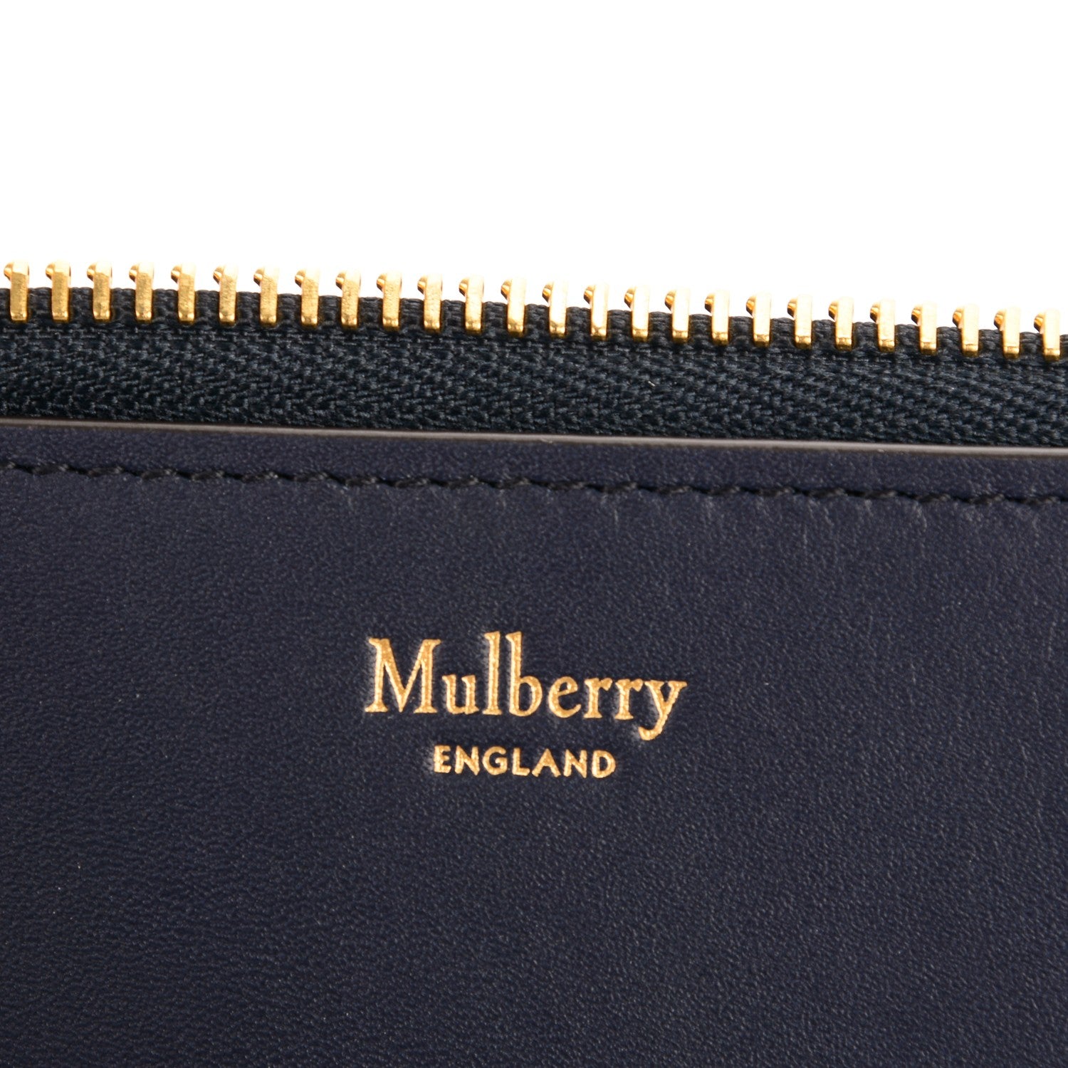 Mulberry Smooth Calf Squirrel Embroidered Zip Around Clutch Wallet