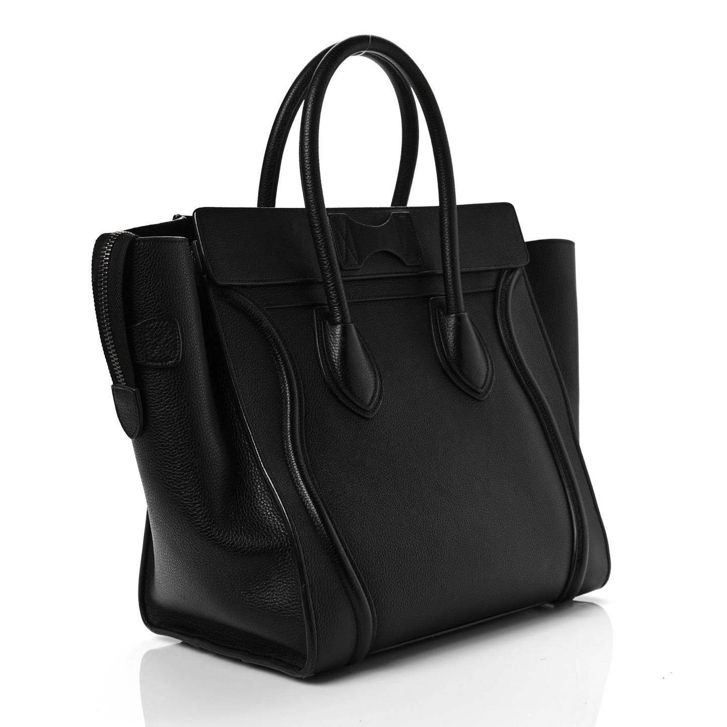 Drummed Calfskin Mini Luggage Black