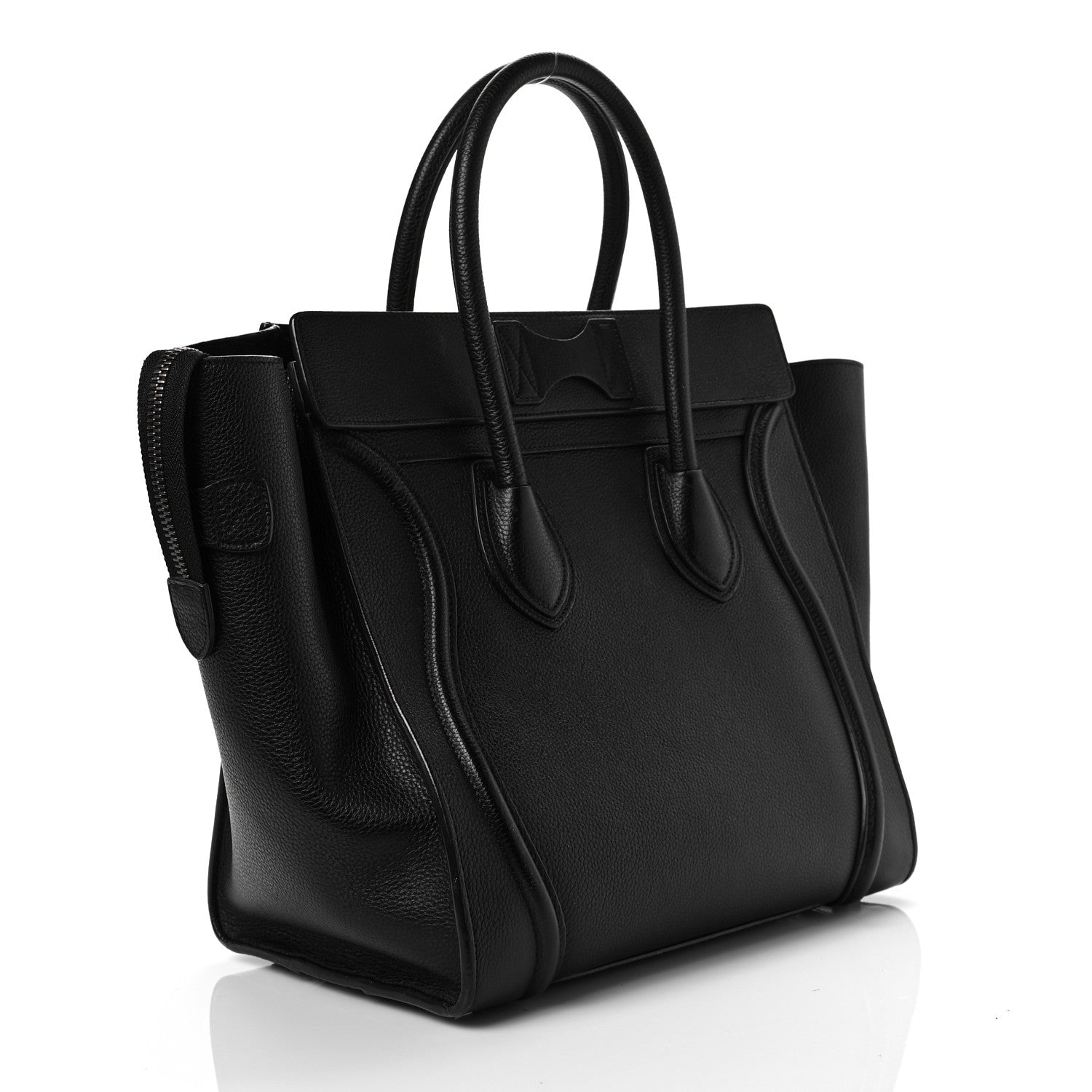 Celine Drummed Calfskin Mini Luggage Black 3 of 9