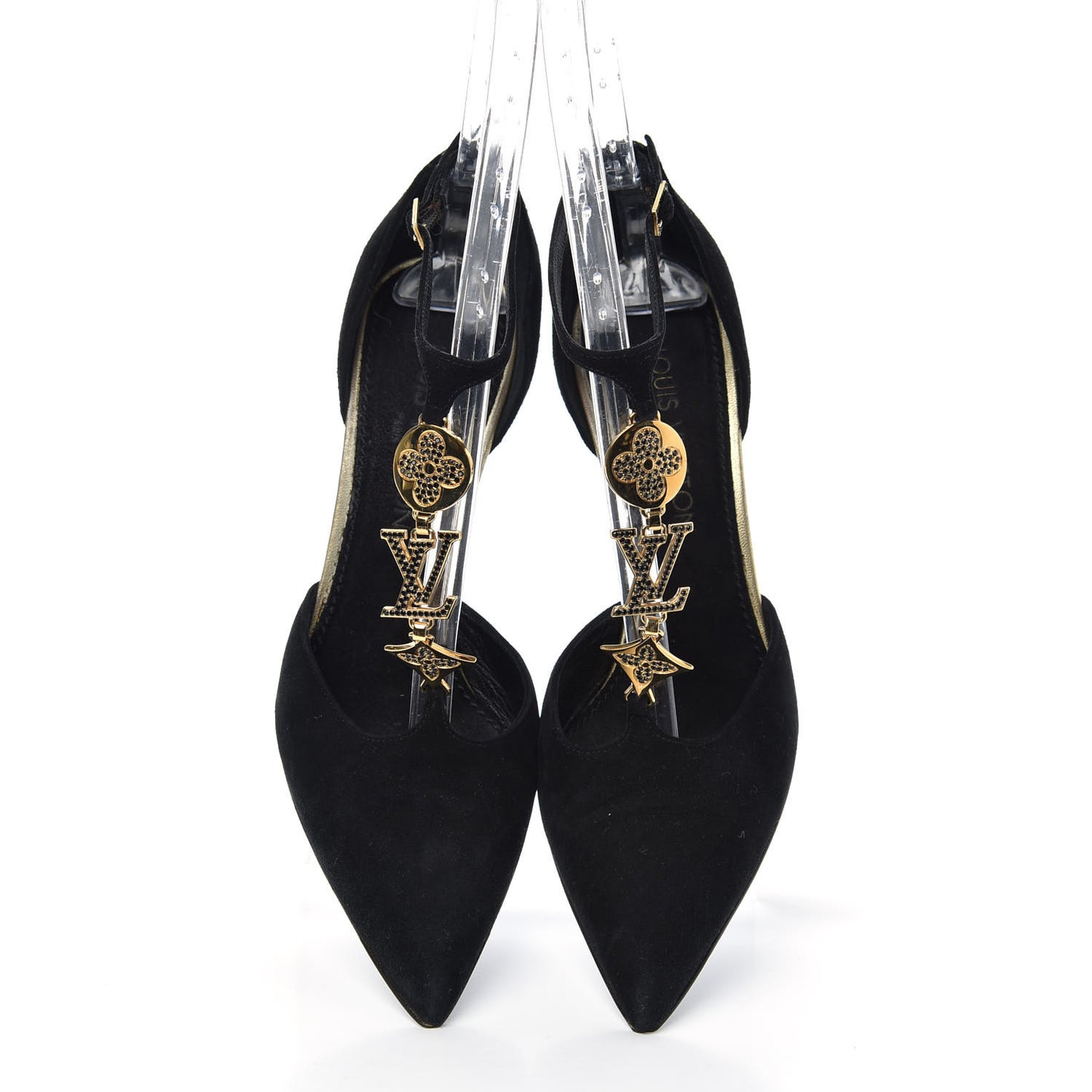Suede Vegas T Strap Pumps 39.5 Black