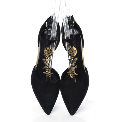 Louis Vuitton Suede Vegas T Strap Pumps 39.5 Black 5 of 9