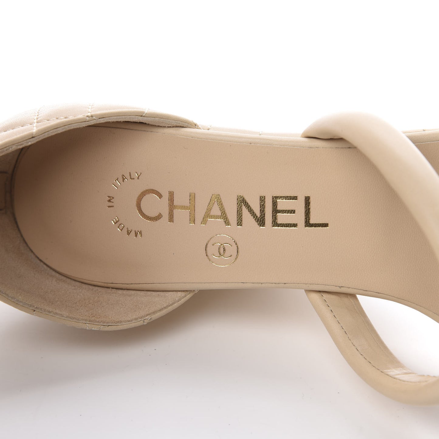 Lambskin Charms Wedge Sandals 36 Beige