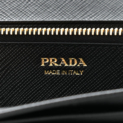 Prada Saffiano Metal Continental Flap Wallet Black 7 of 10