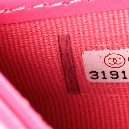 Chanel Lambskin Quilted Chanel 19 Flap Wallet Dark Pink 8 of 10