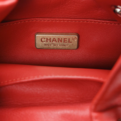 Chanel Snakeskin Calfskin Gabrielle Bucket Red 6 of 10
