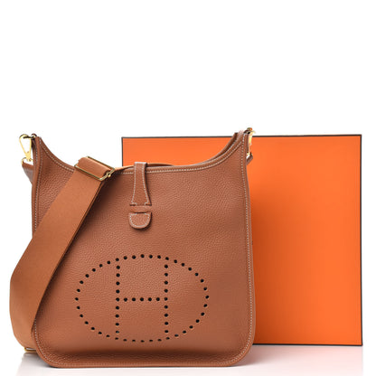Hermes Taurillon Clemence Evelyne III PM Gold 10 of 10
