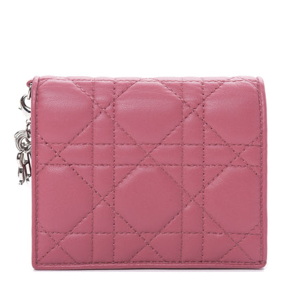 Christian Dior Lambskin Cannage Mini Lady Dior Wallet Pink 1 of 8