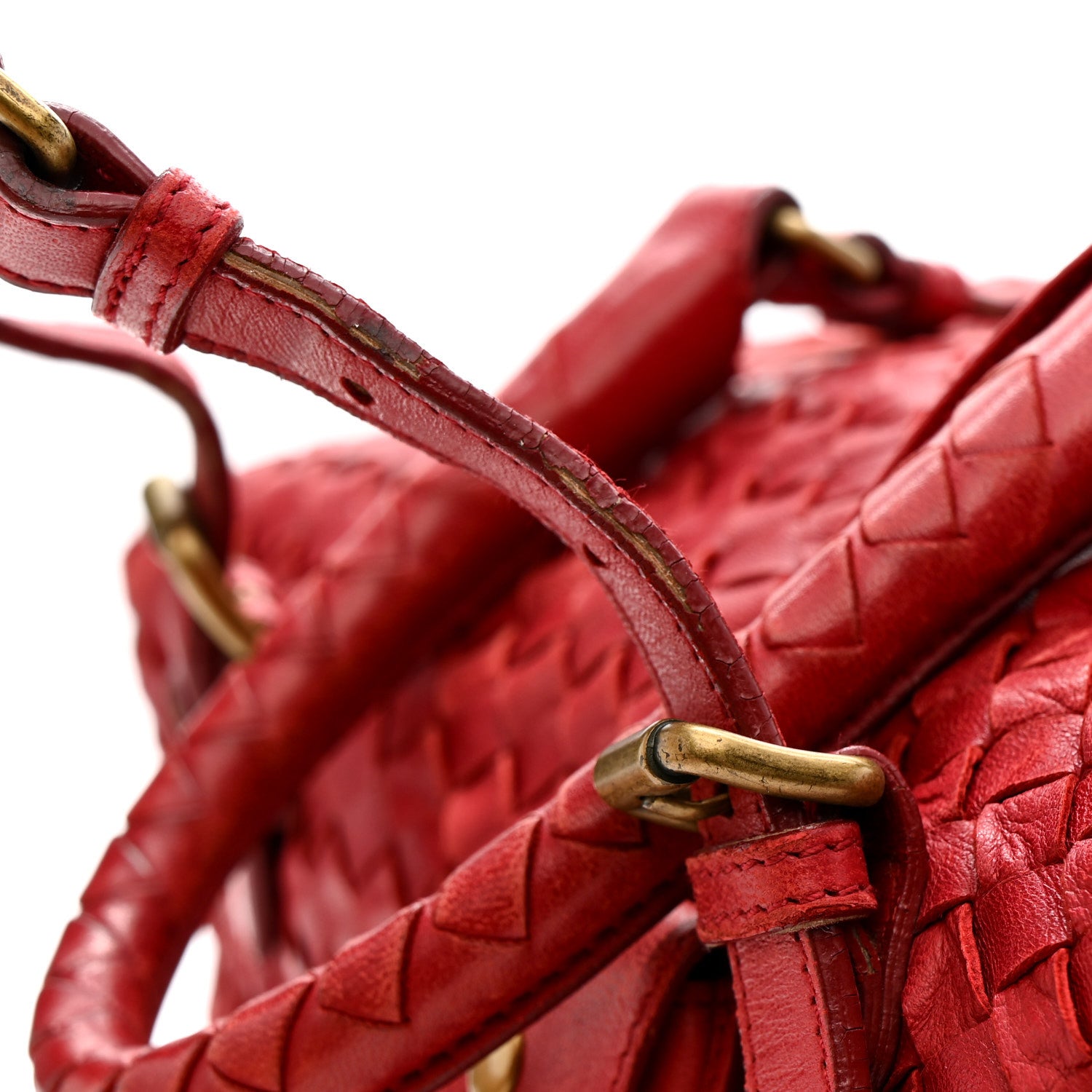 Bottega Veneta Nappa Intrecciato Montaigne Bag Red 21 of 22