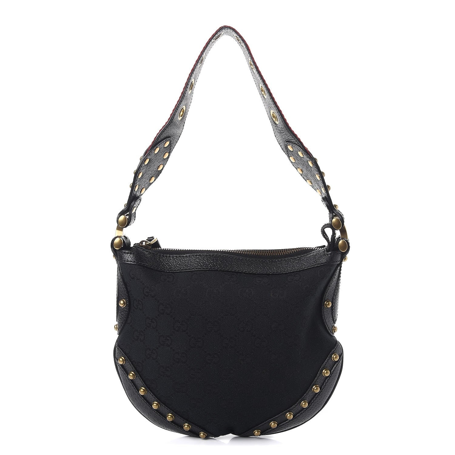 Gucci Monogram Studded Small Pelham Shoulder Bag Black 1 of 10