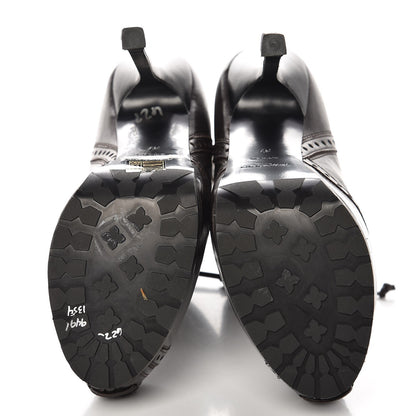 Saint Laurent Nappa Tribtoo 105 Lace Up Booties 37 Chocolate 5 of 11
