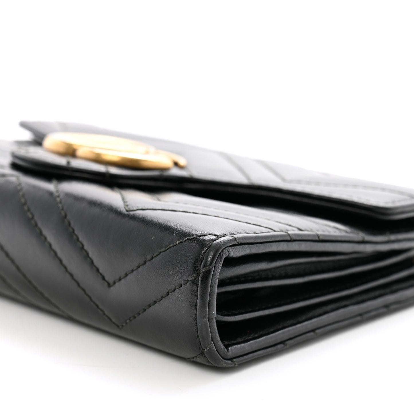 Calfskin Matelasse GG Marmont Chain Wallet Black