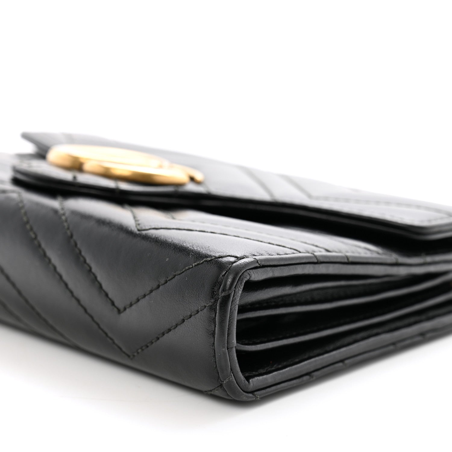 Gucci Calfskin Matelasse GG Marmont Chain Wallet Black 10 of 10