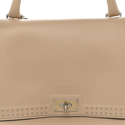 Givenchy Grained Calfskin Studded Small Shark Lock Satchel Natural Beige 7 of 10
